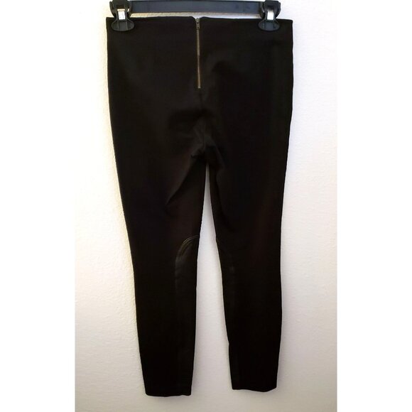 J. Crew Black Viscose Blend Leggings with Genuine Leather Trim Size 6 EUC - Picture 4 of 10